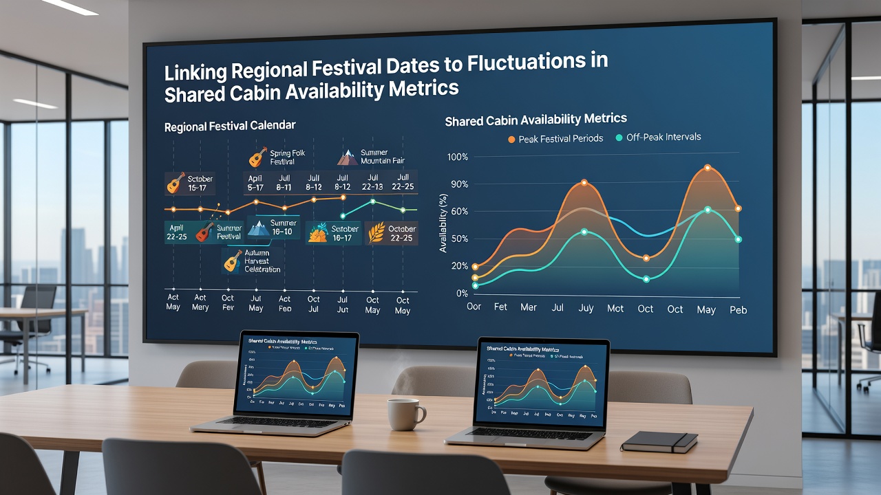 Data visualization of cabin availability metrics correlated with festival dates